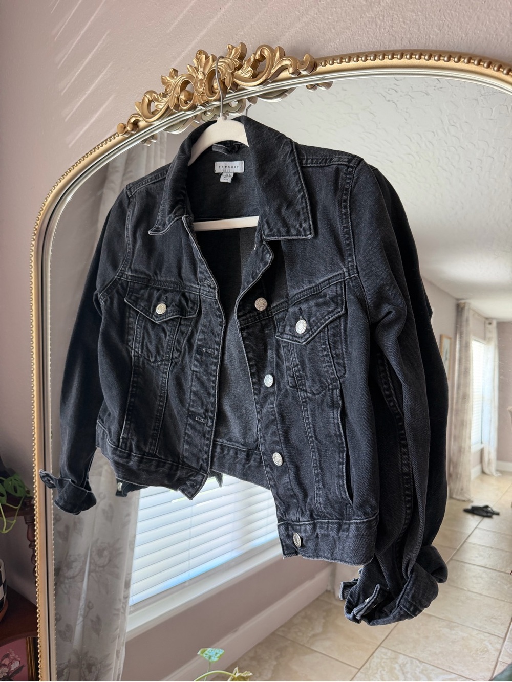 Topshop Black Denim Jean Jacket - Women's